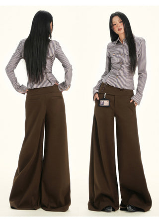 gray wool wide pants