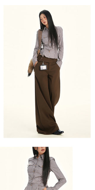 gray wool wide pants