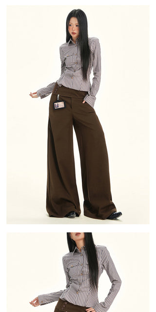 gray wool wide pants