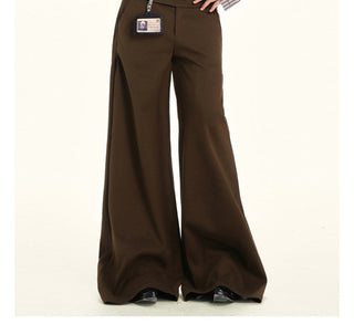 gray wool wide pants