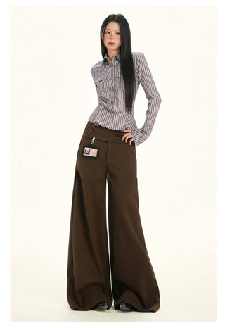 gray wool wide pants