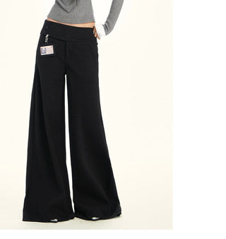 gray wool wide pants