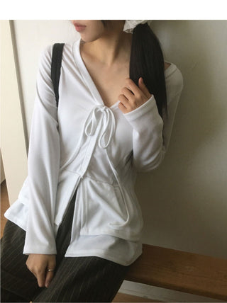 Shalu Frill Layered Button Strap Cardigan