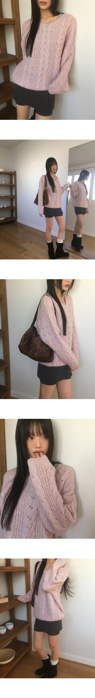 Wittle Alpaca Twisted V-Neck Knitwear