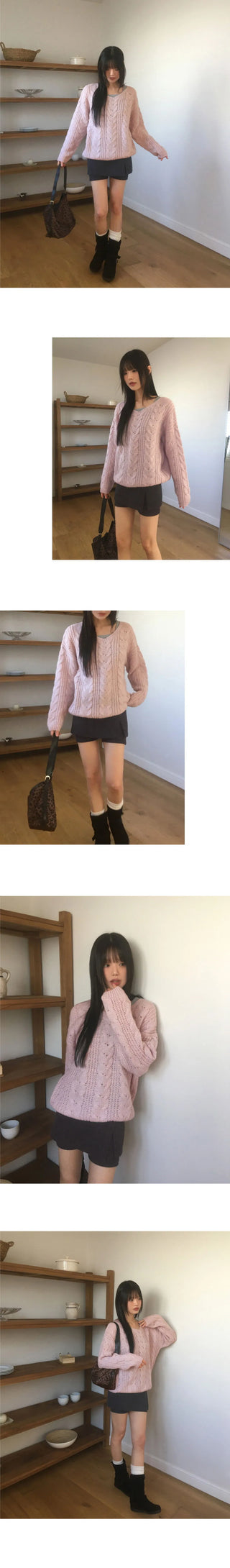 Wittle Alpaca Twisted V-Neck Knitwear