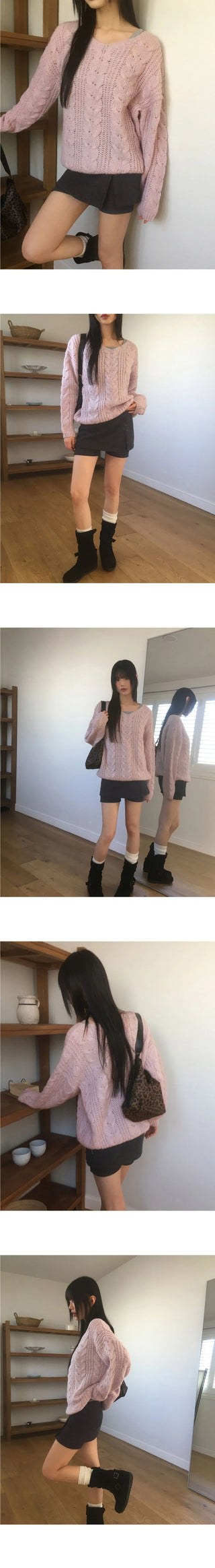 Wittle Alpaca Twisted V-Neck Knitwear