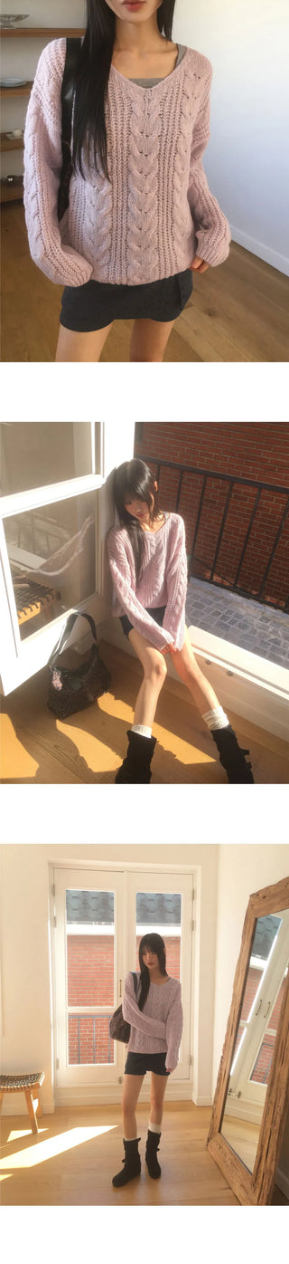 Wittle Alpaca Twisted V-Neck Knitwear