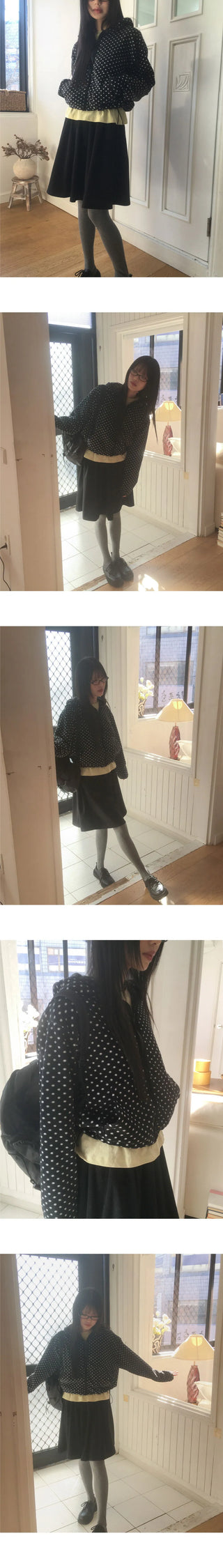 Nippu Dot Fleece Hooded Zip-Up Jacket