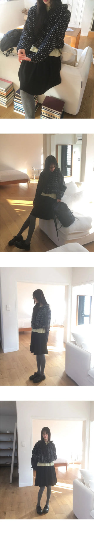 Nippu Dot Fleece Hooded Zip-Up Jacket