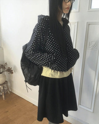 Nippu Dot Fleece Hooded Zip-Up Jacket