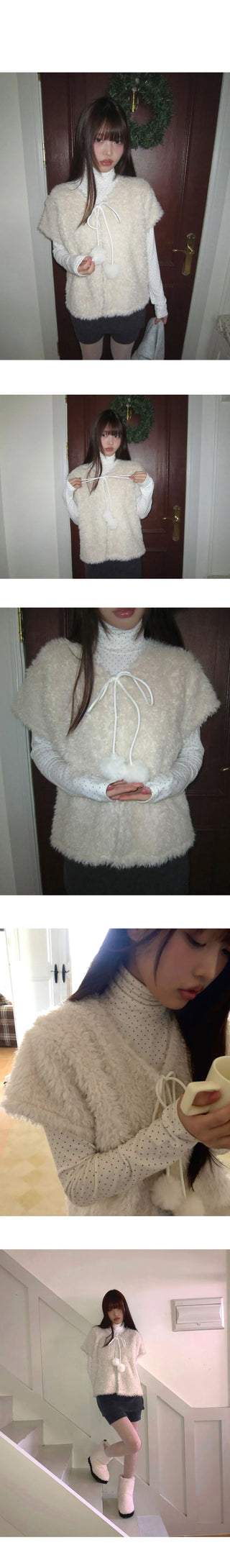 Lupin Drop Layered Fur Fleece-lined Vest