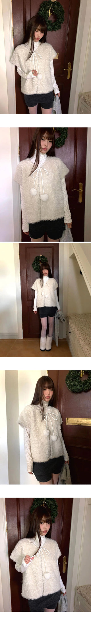 Lupin Drop Layered Fur Fleece-lined Vest