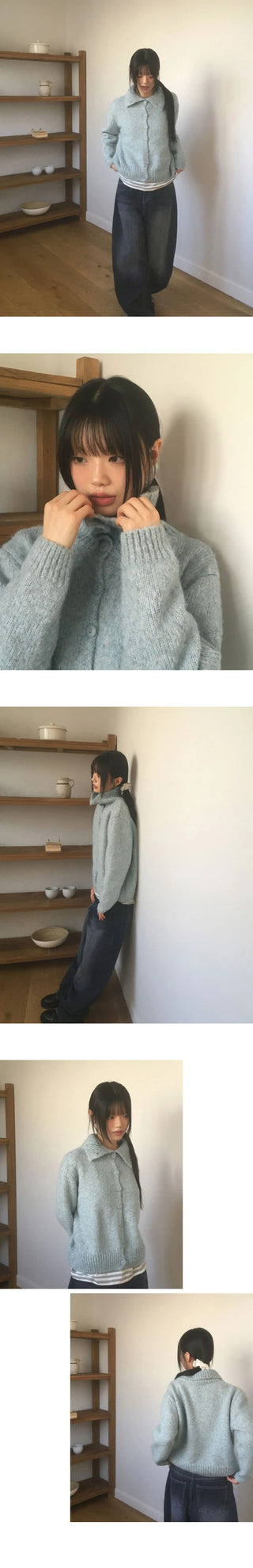 Neddick Cozy Golji Ribbed Loose Loose-fit Knitwear Cardigan