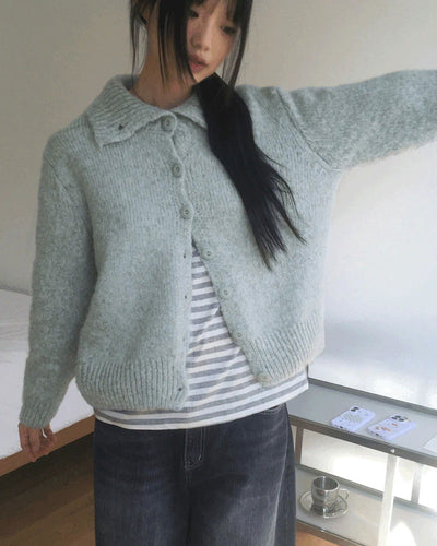Neddick Cozy Golji Ribbed Loose Loose-fit Knitwear Cardigan