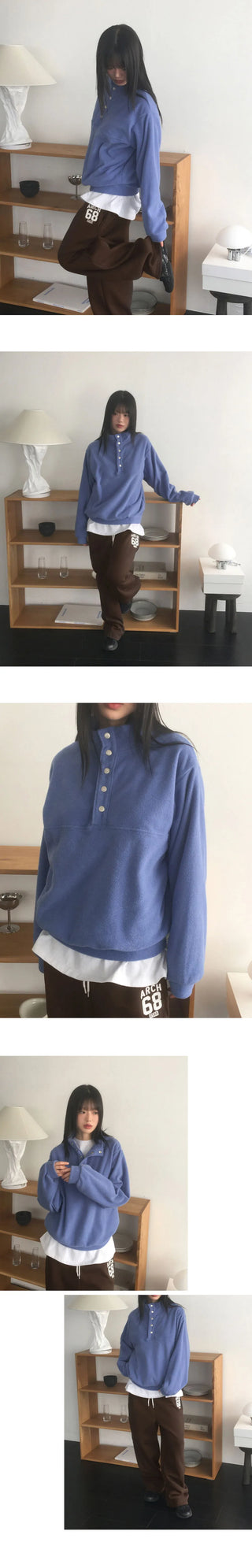 Asson Terry Pogle Snap Button Anorak Sweatshirt