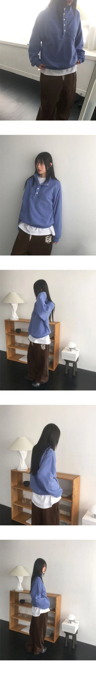 Asson Terry Pogle Snap Button Anorak Sweatshirt