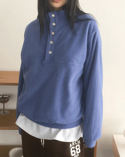 Asson Terry Pogle Snap Button Anorak Sweatshirt