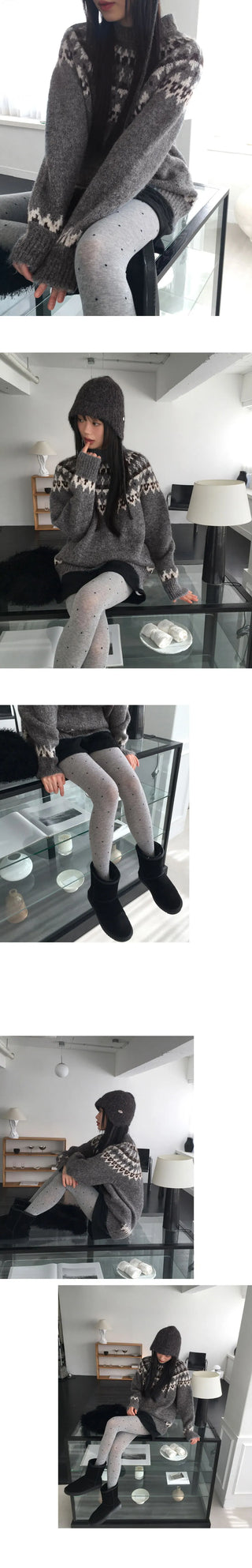 Papping Nordic Loose-fit Round Knitwear