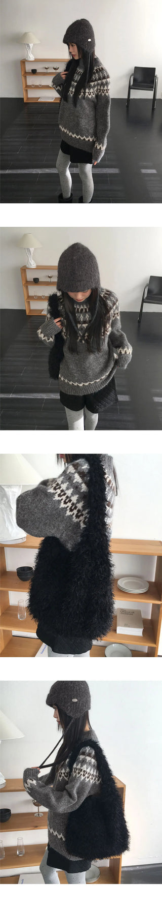 Papping Nordic Loose-fit Round Knitwear