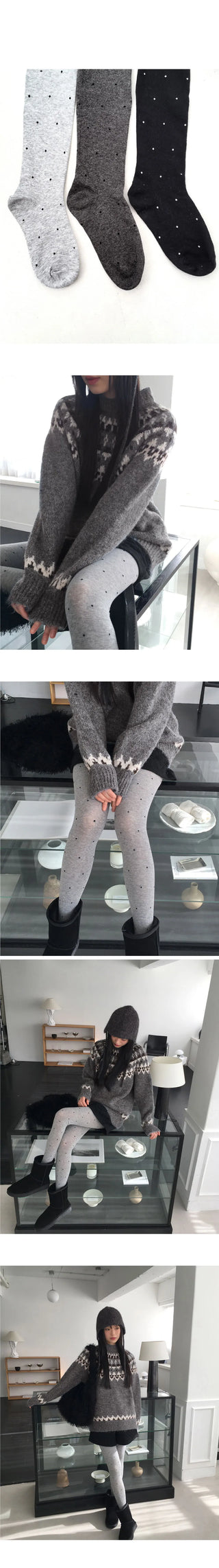 Pobe Dot Cotton Panty Stockings