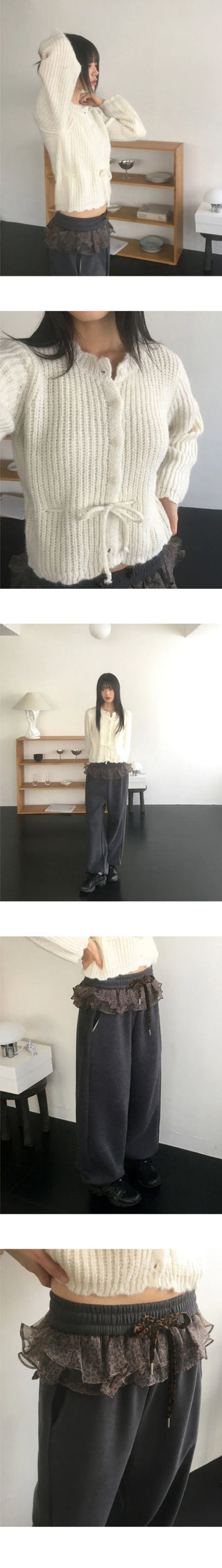 Keychain String Wave Round Knitwear Cardigan