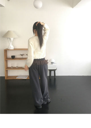 Keychain String Wave Round Knitwear Cardigan