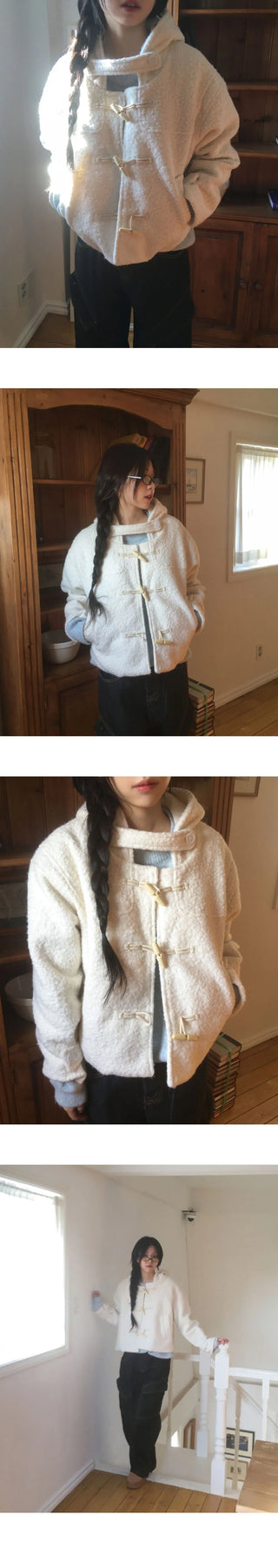 Loose-fit wool round knitwear in the early days
