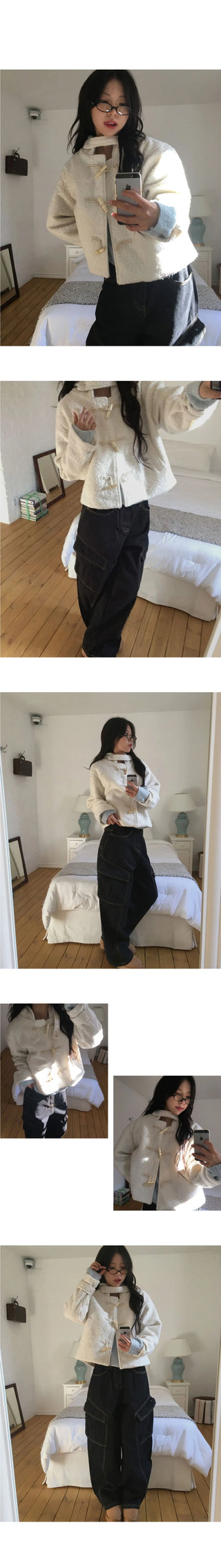 Zelga Pogle Duffle Tteokbokki Hooded Short Jacket