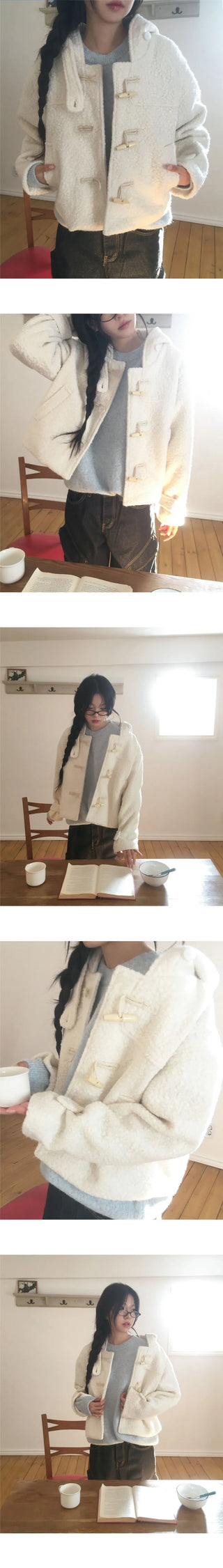 Zelga Pogle Duffle Tteokbokki Hooded Short Jacket