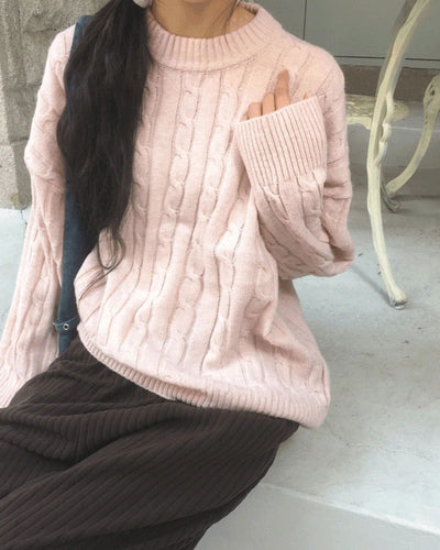 Rehel Cable Twisted Round Knitwear