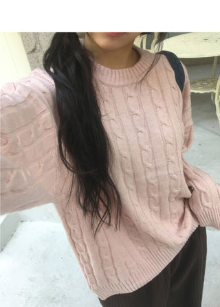 Rehel Cable Twisted Round Knitwear