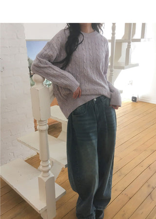 Rehel Cable Twisted Round Knitwear