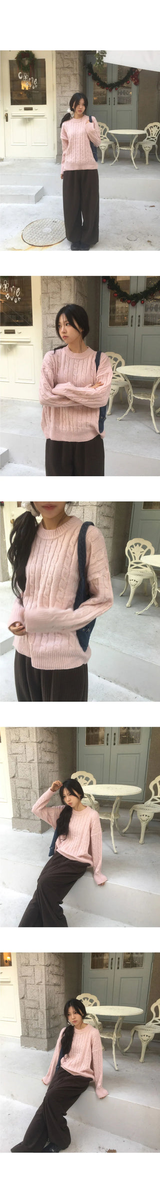 Rehel Cable Twisted Round Knitwear