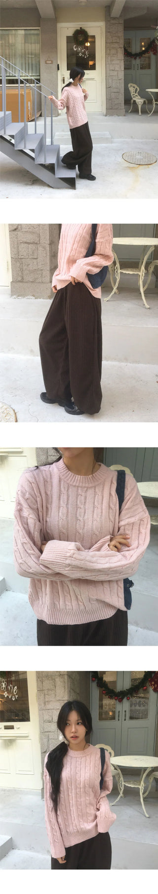Rehel Cable Twisted Round Knitwear