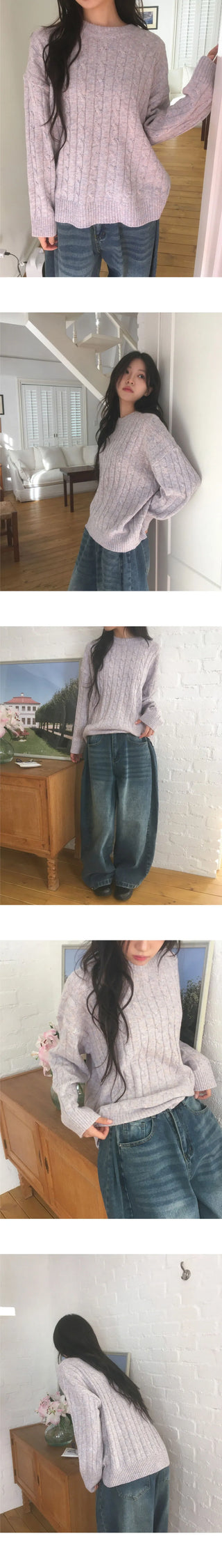 Rehel Cable Twisted Round Knitwear