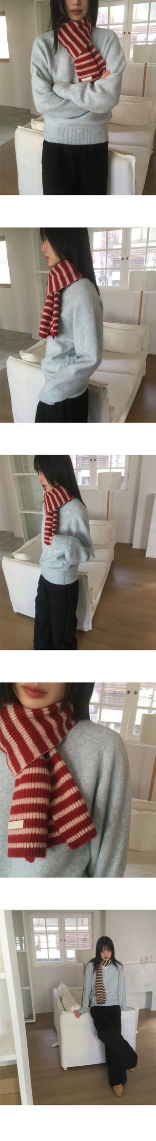 Cokin Vintage Stripe Knitwear Scarf