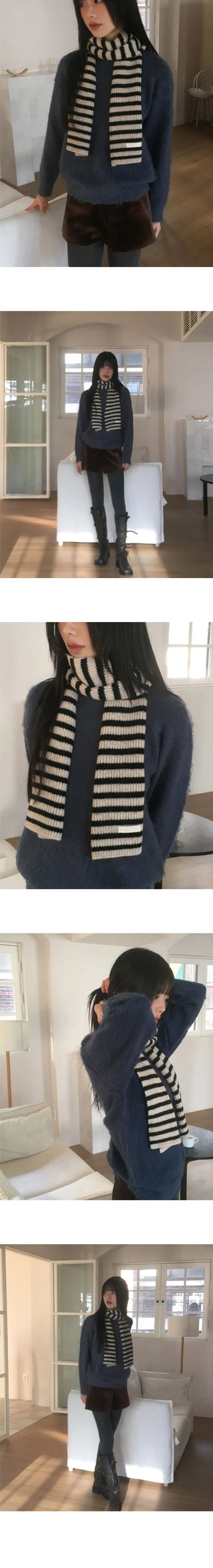 Cokin Vintage Stripe Knitwear Scarf