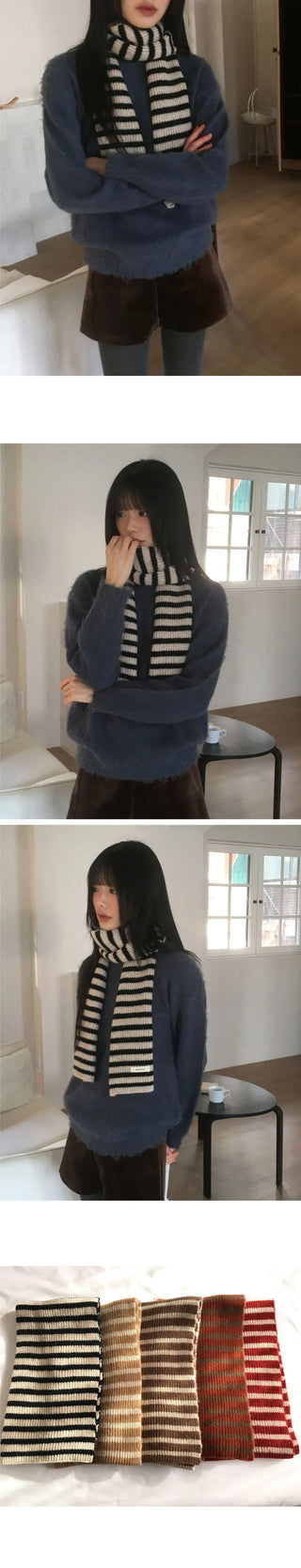 Cokin Vintage Stripe Knitwear Scarf
