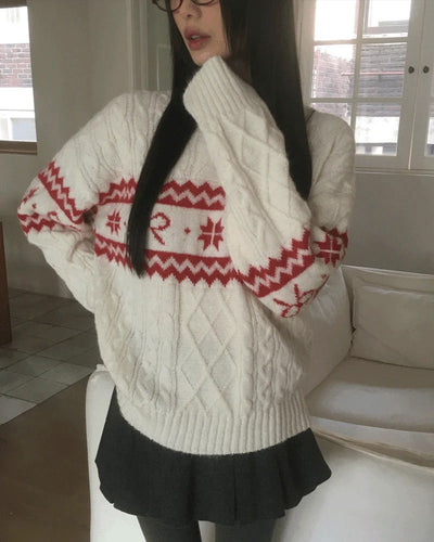 Sobi Snowflake Ribbon Twisted Knitwear
