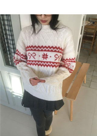 Sobi Snowflake Ribbon Twisted Knitwear