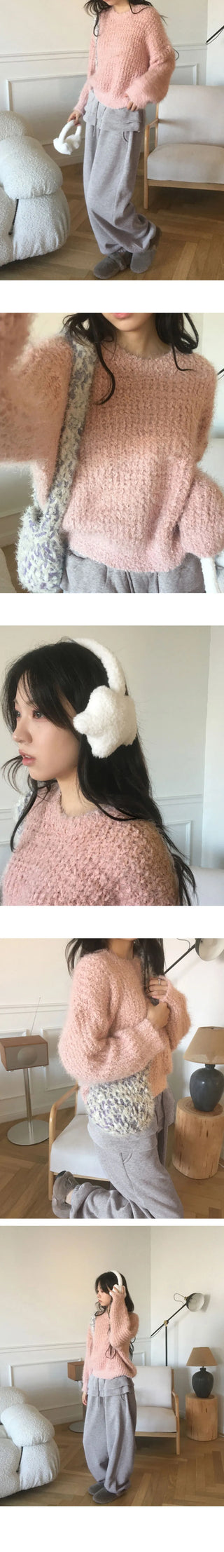 Ramit Snowflake Pine Needle Bodle Angora Round Knitwear
