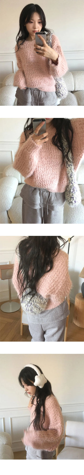 Ramit Snowflake Pine Needle Bodle Angora Round Knitwear