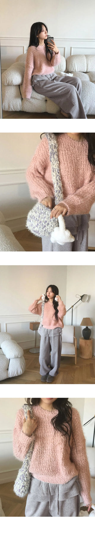Ramit Snowflake Pine Needle Bodle Angora Round Knitwear