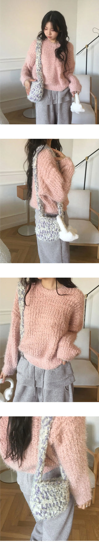 Ramit Snowflake Pine Needle Bodle Angora Round Knitwear