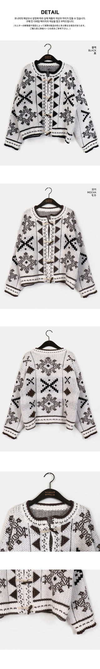 Enin Nordic Tteokbokki Button Short Knitwear Cardigan