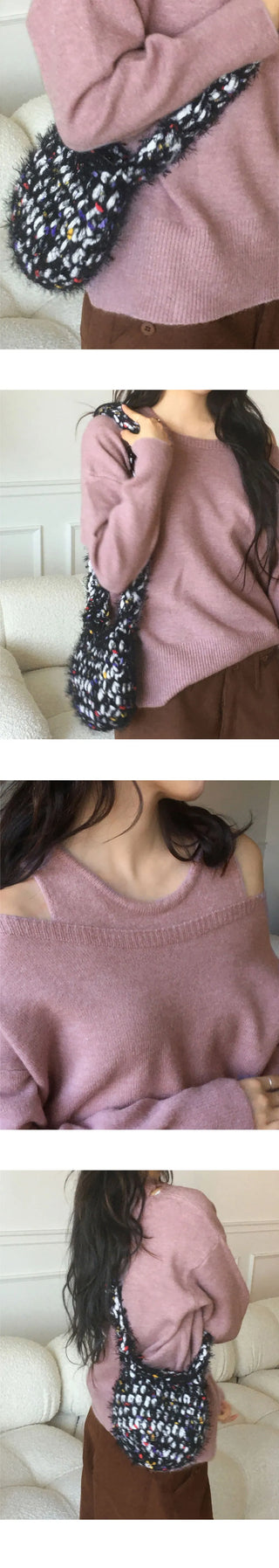 Sotel Sleeveless Layered Off-Shoulder Knitwear Set