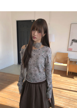Bohin Flower Frill Slim T-shirt