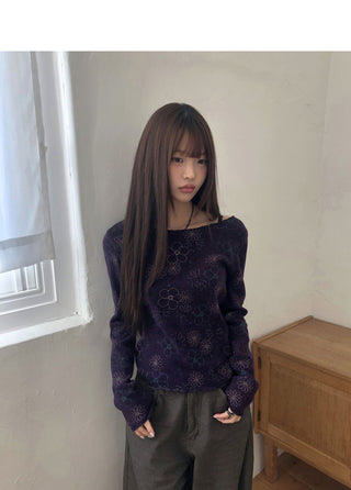 Bohin Flower Frill Slim T-shirt