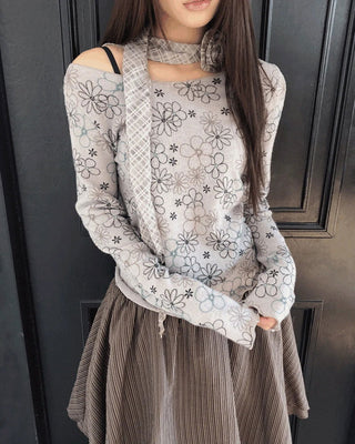 Bohin Flower Frill Slim T-shirt