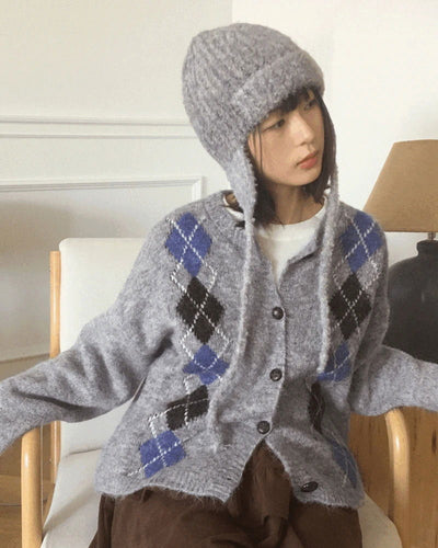 Necker Vintage Diamond Argyle Knitwear Cardigan
